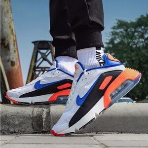 Nike Air Max White with Blue and Orange Accents